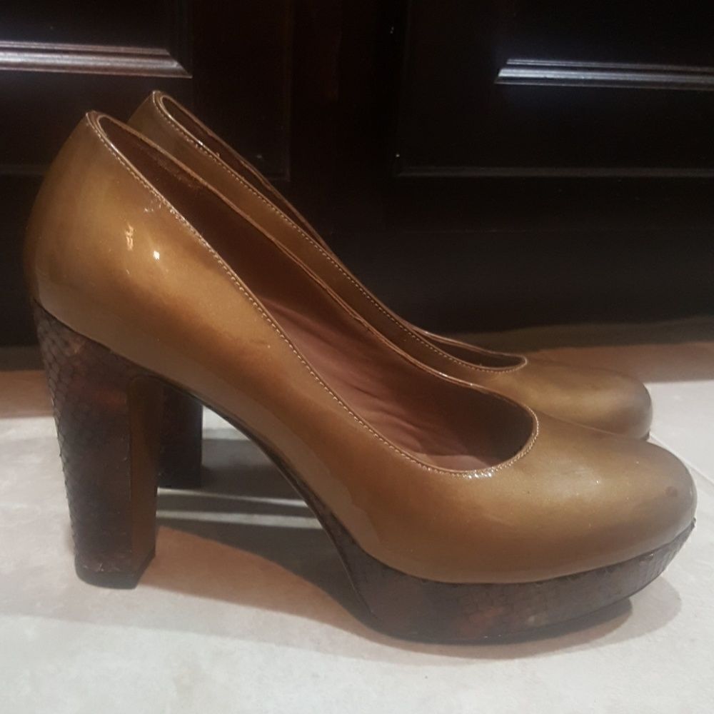 DONALD PLINER Patent & Snakeskin Heels- Size 7 1/2